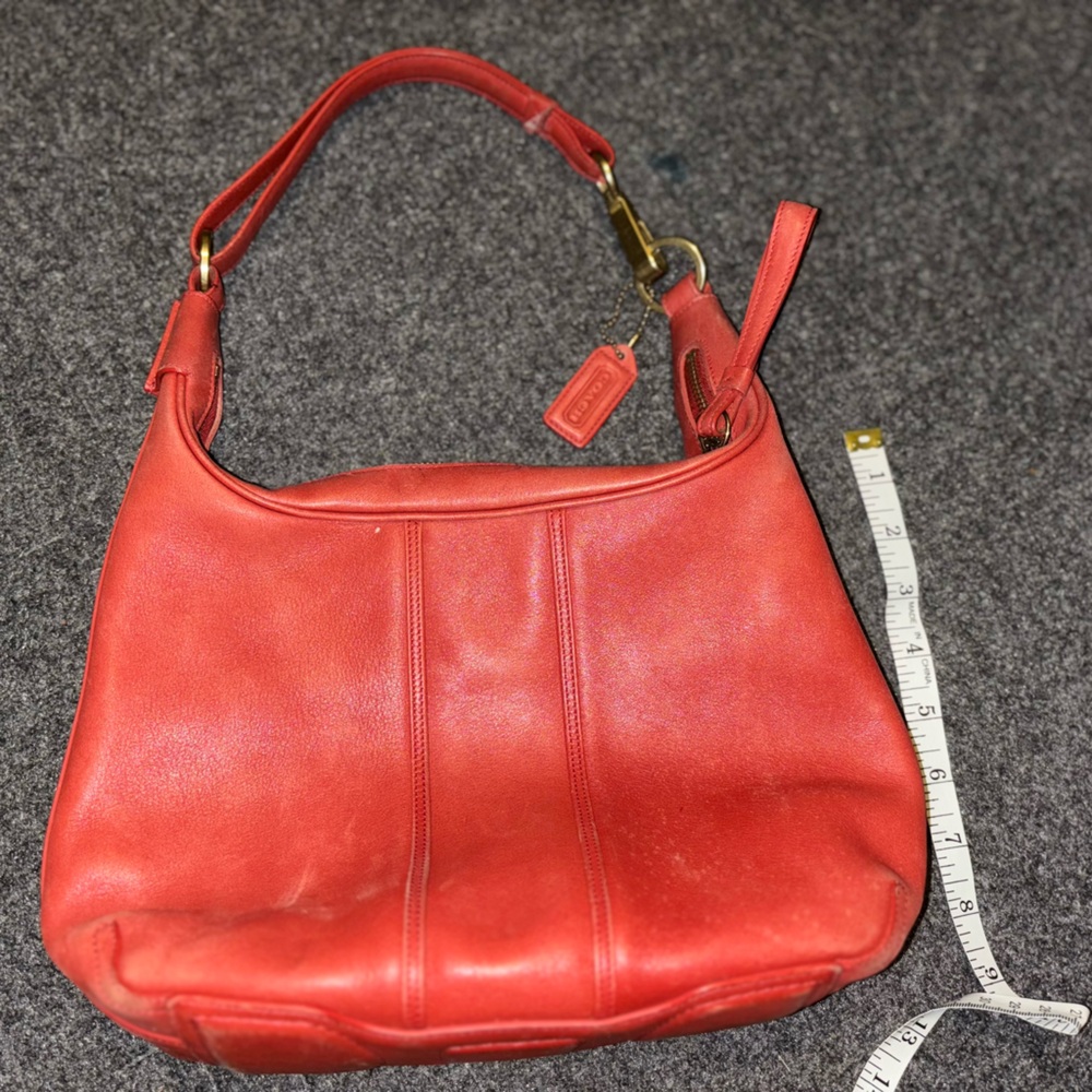 Coach Red Leather Shoulder Bag used